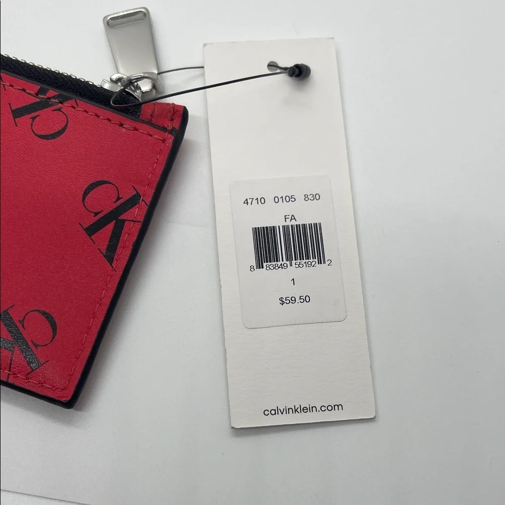 NWT Calvin Klein Red and Black Card Holder - Picture 4 of 7
